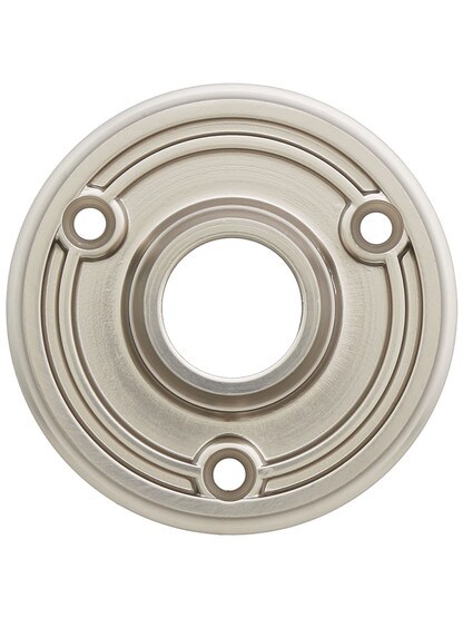 Solid-Brass Doorknob Rosette - 2 1/4 inch Diameter in Satin Nickel.